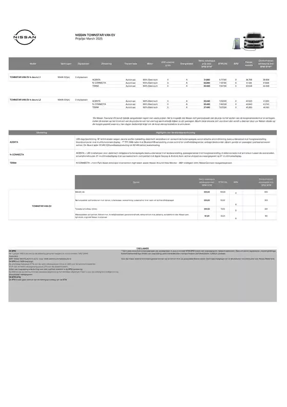 Catalogus van Nissan in Maastricht | Prijslijst Townstar Van | 2025-10-03T00:00:00.000Z - 2025-10-17T00:00:00.000Z