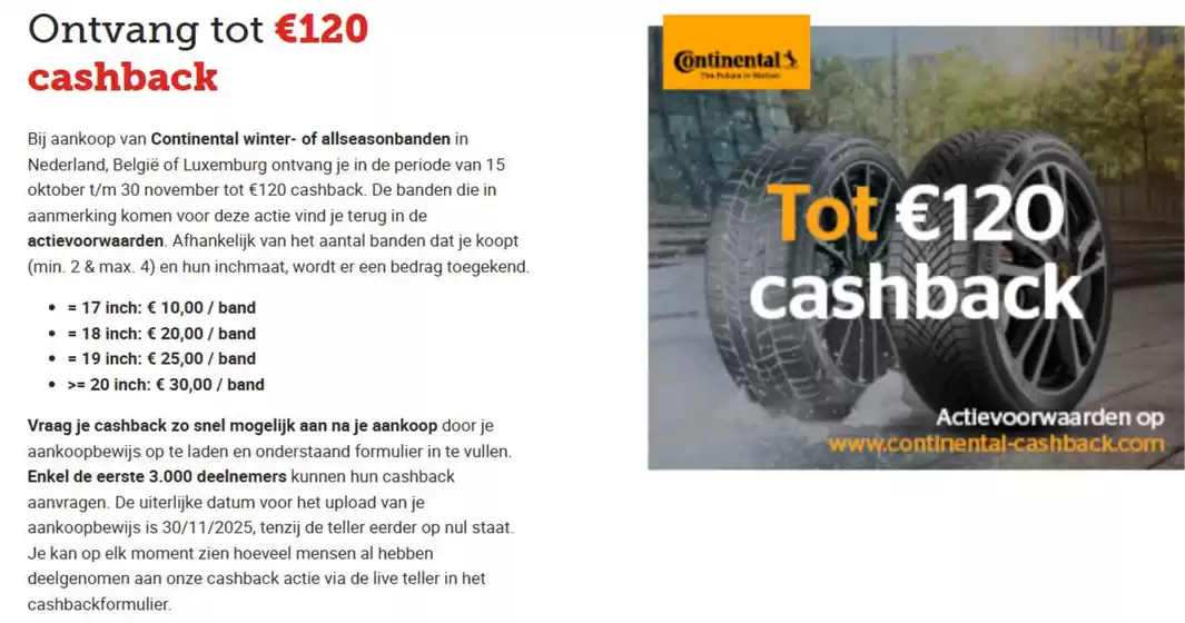 Tot €120 cashback