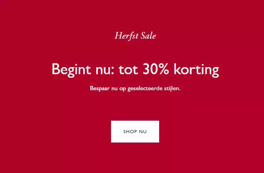 Begint nu: tot 30% korting