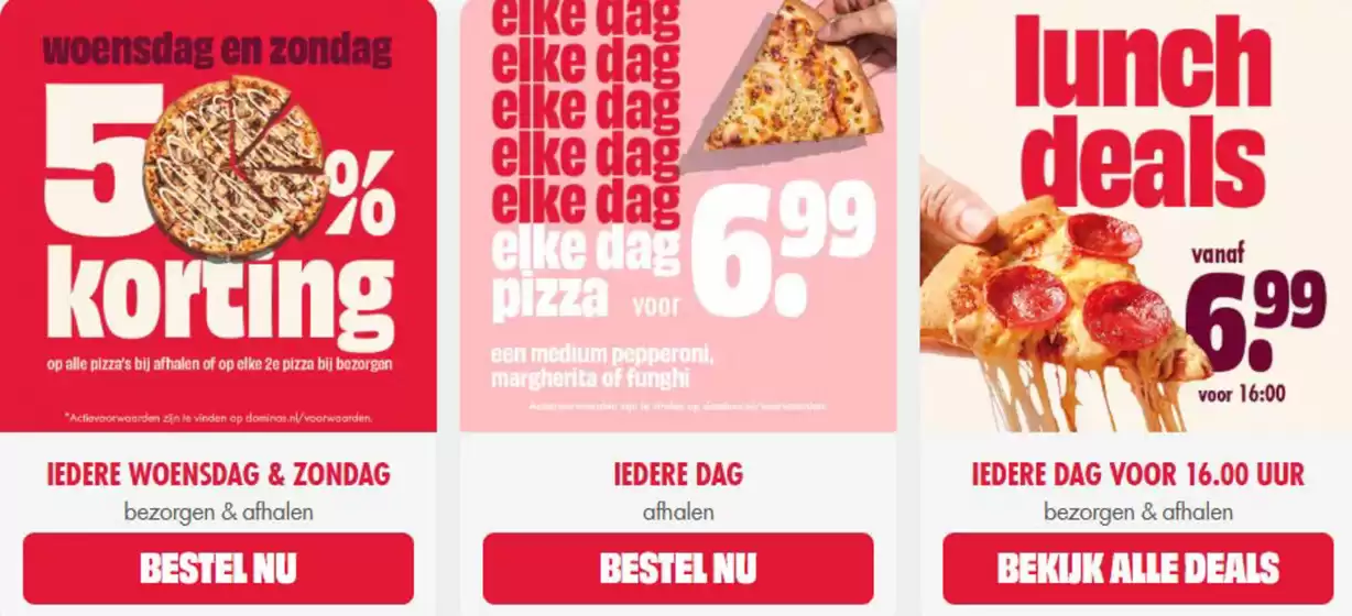 Catalogus van Domino's pizza in Schoonoord | 50% Korting  | 2025-10-15T00:00:00.000Z - 2025-10-29T00:00:00.000Z