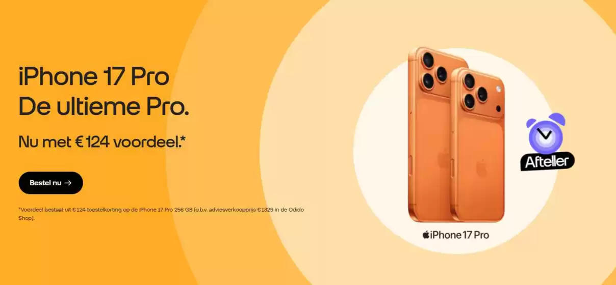Catalogus van Odido in Den Haag | iPhone 17 Pro De ultieme Pro. | 2025-10-17T00:00:00.000Z - 2025-10-31T00:00:00.000Z