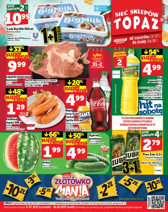 Katalog Topaz w: Jarosław | Topaz gazetka | 2025-07-31T00:00:00.000Z - 2025-08-06T00:00:00.000Z
