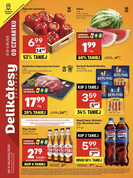 Katalog Delikatesy Centrum w: Jarosław | Szeroki wybór ofert | 2025-07-31T00:00:00.000Z - 2025-08-06T00:00:00.000Z