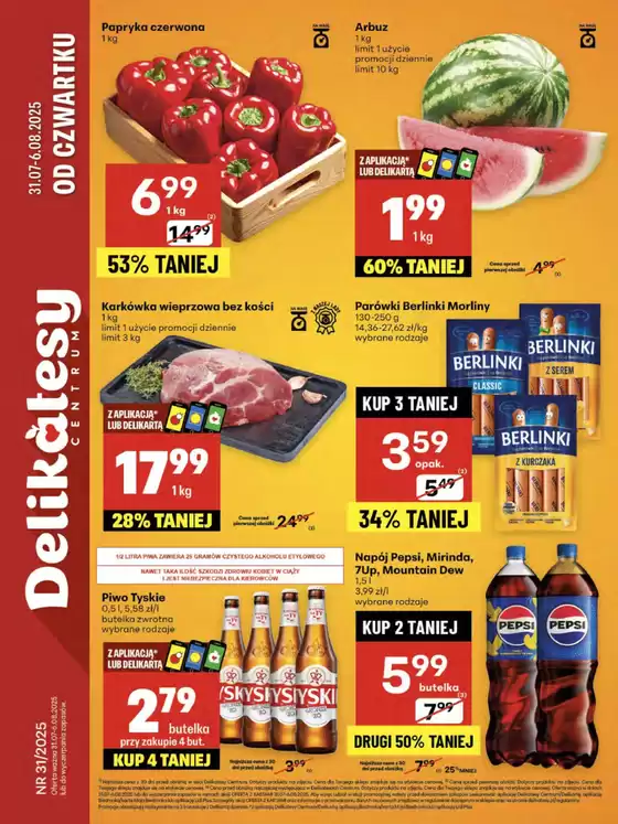 Katalog Delikatesy Centrum w: Jarosław | Oszczędzaj teraz dzięki naszym ofertom | 2025-07-31T00:00:00.000Z - 2025-08-06T00:00:00.000Z
