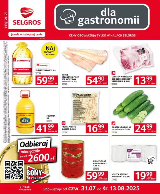 Katalog Selgros w: Radziechowy | Oferta dla gastronomii | 2025-07-31T00:00:00.000Z - 2025-08-13T00:00:00.000Z