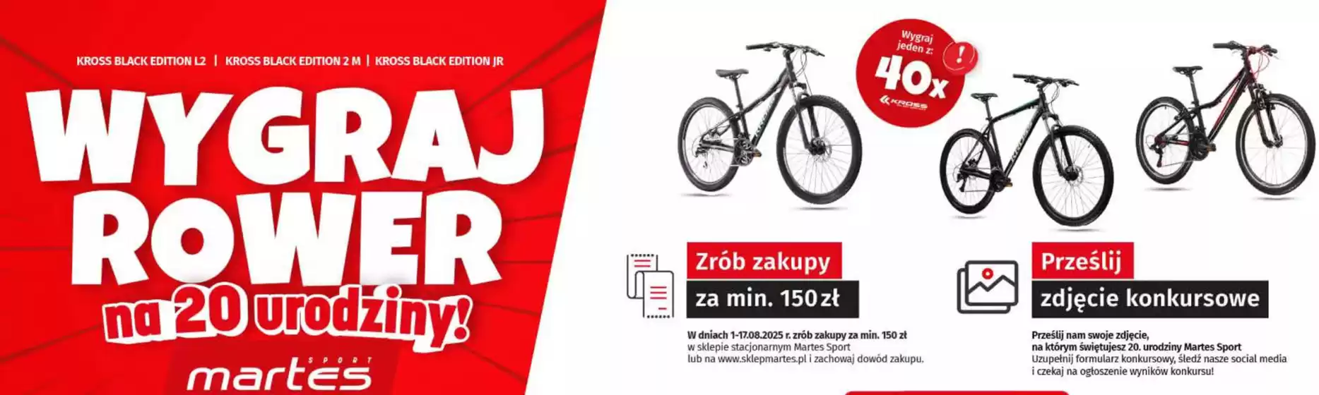 Katalog Martes Sport w: Wejherowo | Wygraj rower na 20 urodziny? | 2025-08-04T00:00:00.000Z - 2025-08-18T00:00:00.000Z