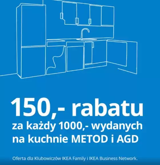 150,- rabatu za każdy 1000,- wydanych na kuchnie METOD i AGD