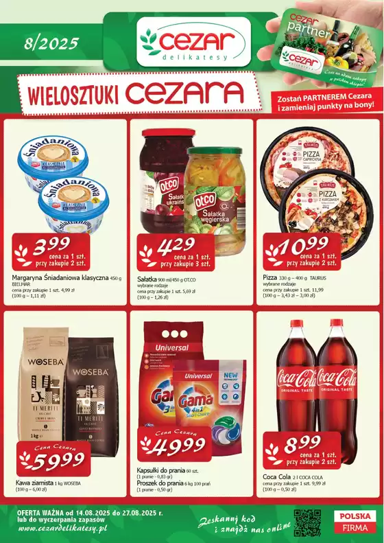 Katalog Cezar Delikatesy w: Drawsko Pomorskie | Cezar Delikatesy gazetka | 2025-08-14T00:00:00.000Z - 2025-08-27T00:00:00.000Z