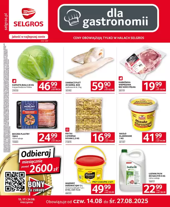 Katalog Selgros | Oferta dla gastronomii | 2025-08-14T00:00:00.000Z - 2025-08-27T00:00:00.000Z