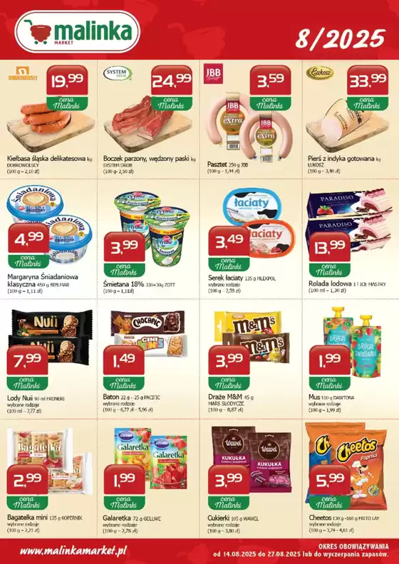Katalog Malinka Market | Oferta ważna od 14-08-2025 do 27-08-2025  | 2025-08-14T00:00:00.000Z - 2025-08-27T00:00:00.000Z