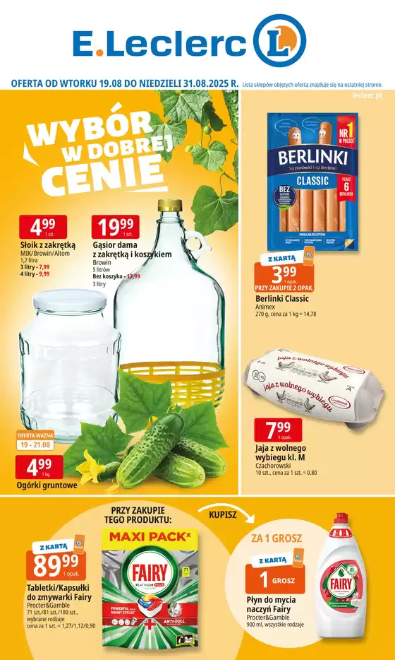 Katalog E.Leclerc w: Kozienice | Ekskluzywne oferty i okazje | 2025-08-19T00:00:00.000Z - 2025-08-31T00:00:00.000Z