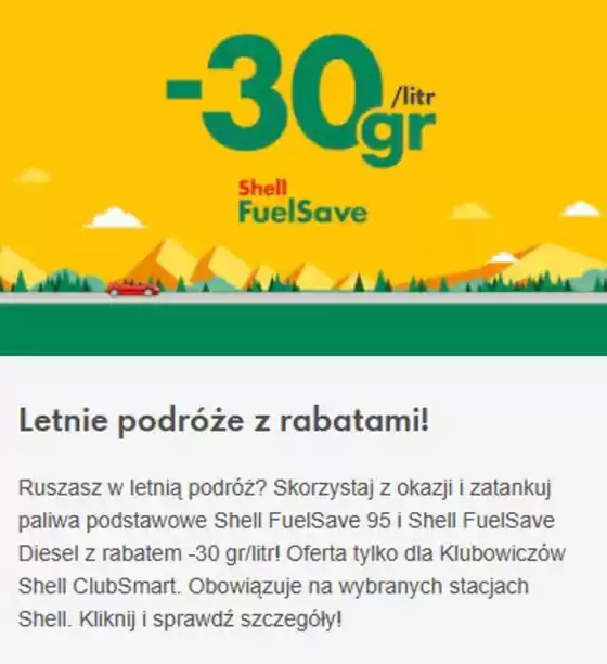 Katalog SHELL w: Krapkowice | Letnie podróże z rabatami! | 2025-08-18T00:00:00.000Z - 2025-09-01T00:00:00.000Z