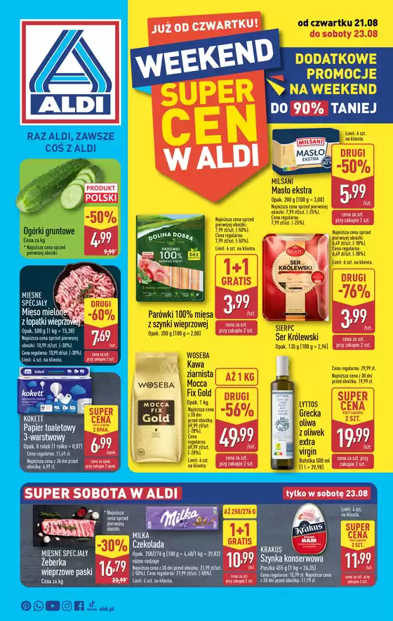 Katalog Aldi w: Woźniki | Świetna oferta dla łowców okazji | 2025-08-21T00:00:00.000Z - 2025-08-23T00:00:00.000Z