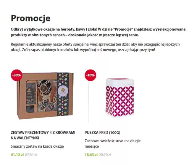 Katalog Kraina Herbaty w: Poraj | Promocje do - 30%  | 2025-09-09T00:00:00.000Z - 2025-09-23T00:00:00.000Z