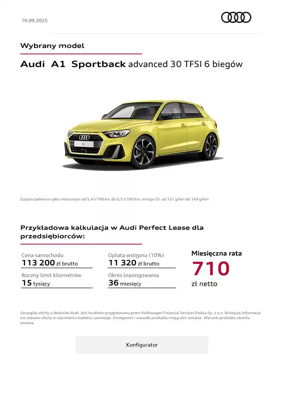 Katalog Audi w: Tomaszów Mazowiecki | Oferta specjalne  | 2025-09-19T00:00:00.000Z - 2025-10-19T00:00:00.000Z