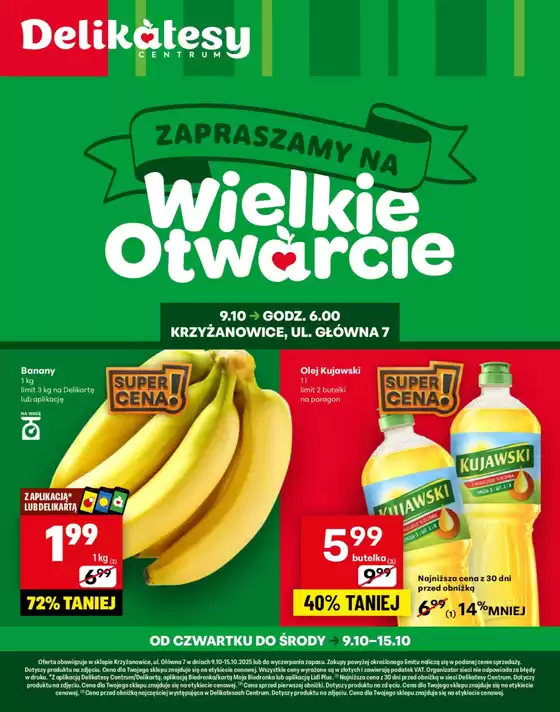 Katalog Delikatesy Centrum w: Grybów | Oszczędzaj teraz dzięki naszym ofertom | 2025-10-09T00:00:00.000Z - 2025-10-15T00:00:00.000Z