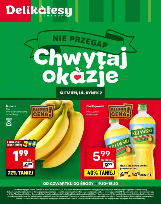 Katalog Delikatesy Centrum w: Grybów | Najlepsze oferty dla wszystkich klientów | 2025-10-09T00:00:00.000Z - 2025-10-15T00:00:00.000Z