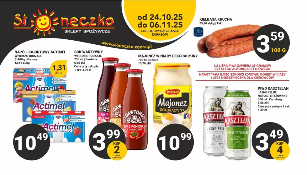 Katalog Słoneczko w: Kargowa | Oszczędzaj teraz dzięki naszym ofertom | 2025-10-24T00:00:00.000Z - 2025-11-06T00:00:00.000Z