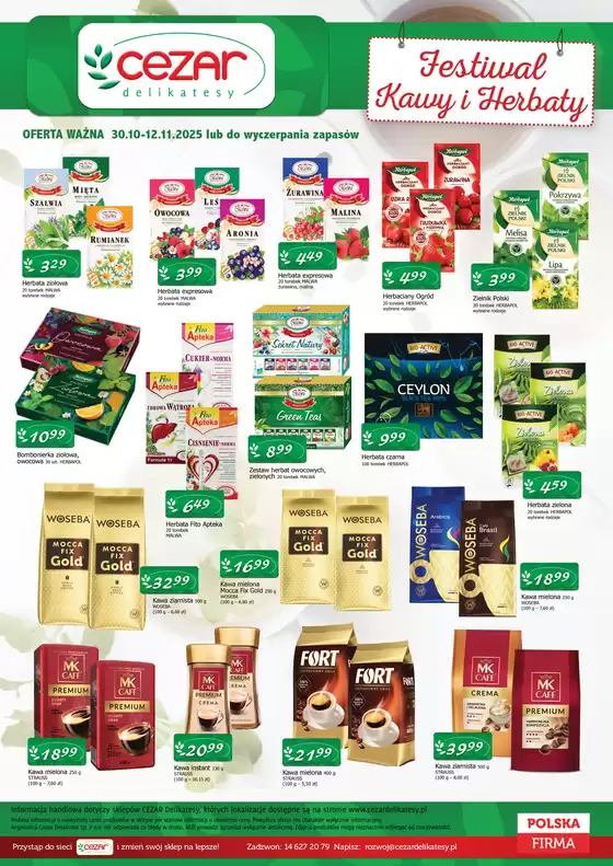 Katalog Cezar Delikatesy w: Radomsko | Festiwal Kawy i Herbaty | 2025-11-04T00:00:00.000Z - 2025-11-12T00:00:00.000Z
