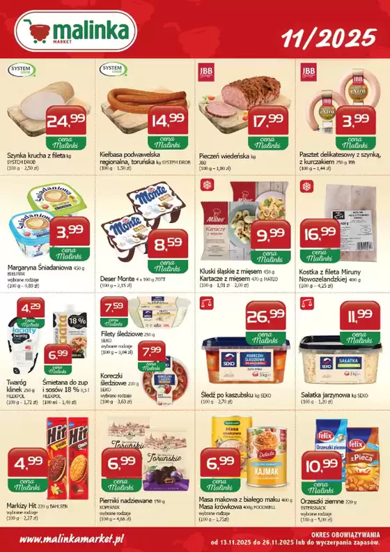Katalog Malinka Market w: Poznań | Offer valid from 13/11/2025 to 26/11/2025 | 2025-11-14T00:00:00.000Z - 2025-11-26T00:00:00.000Z