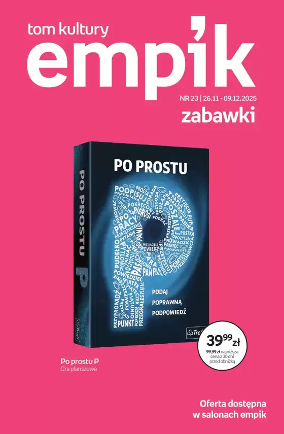 Katalog Empik w: Legnica | Najlepsze oferty dla wszystkich łowców okazji | 2025-11-28T00:00:00.000Z - 2025-12-09T00:00:00.000Z