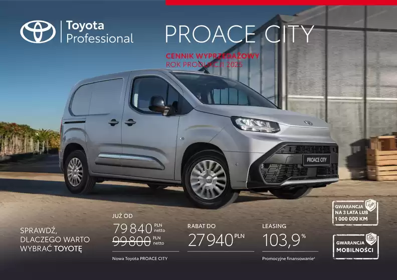 Katalog Toyota w: Konin | Spec nowy proace city py25 | 2025-01-01T00:00:00.000Z - 2025-12-31T00:00:00.000Z