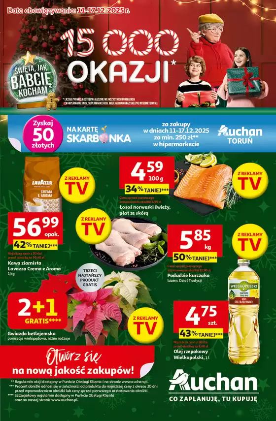 Katalog Auchan w: Jelenia Góra | Gazetka Święta jak babcię kocham Hipermarket Grudziądzka | 2025-12-11T00:00:00.000Z - 2025-12-17T00:00:00.000Z