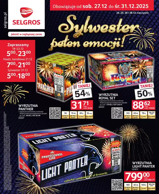 Katalog Selgros w: Niemce | Sylwester Pełen Emocji | 2025-12-27T00:00:00.000Z - 2025-12-31T00:00:00.000Z