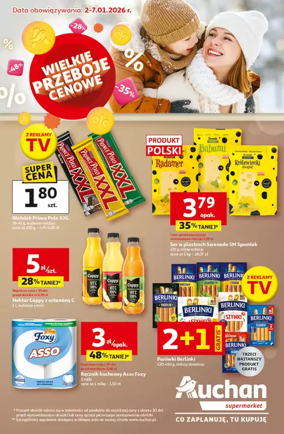 Katalog Auchan w: Łask | Gazetka Wielkie Przeboje Cenowe Supermarket Auchan | 2026-01-02T00:00:00.000Z - 2026-01-07T00:00:00.000Z