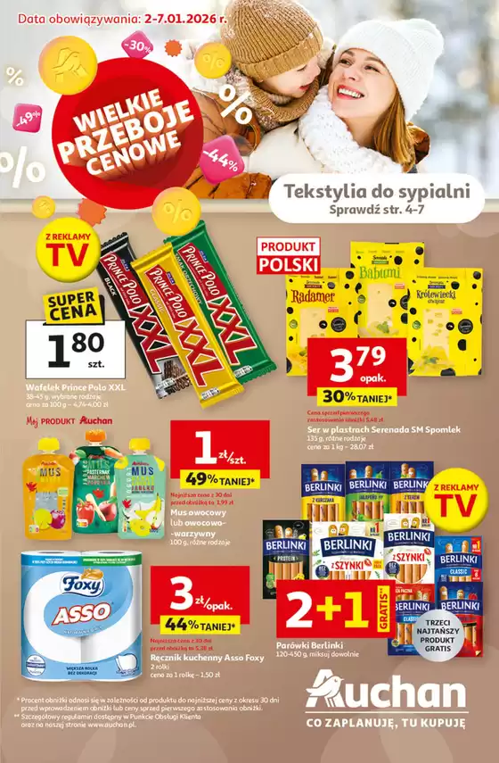 Katalog Auchan w: Łask | Gazetka Wielkie Przeboje Cenowe Hipermarket Auchan | 2026-01-02T00:00:00.000Z - 2026-01-07T00:00:00.000Z