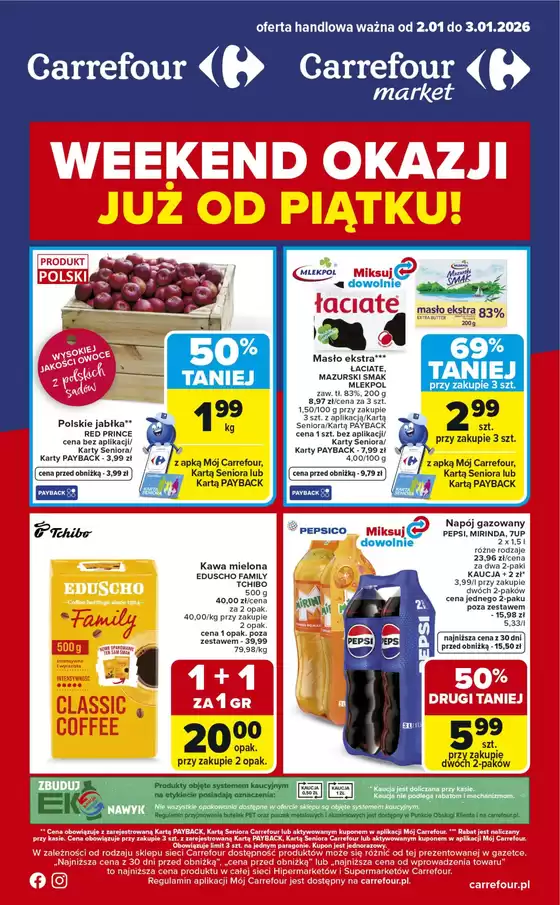 Katalog Carrefour w: Olsztyn | Gazetka Weekend okazji już od piątku! | 2026-01-01T00:00:00.000Z - 2026-01-03T00:00:00.000Z