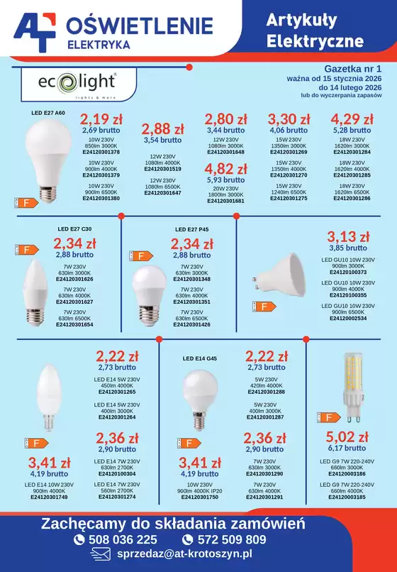 Katalog AT w: Pyzdry | Oświetlenie / elektryka | 2026-02-02T00:00:00.000Z - 2026-02-14T00:00:00.000Z