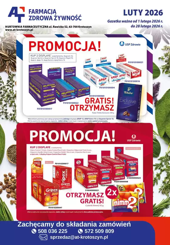 Katalog AT w: Pyzdry | Farmacja / zdrowa żywność | 2026-02-02T00:00:00.000Z - 2026-02-28T00:00:00.000Z