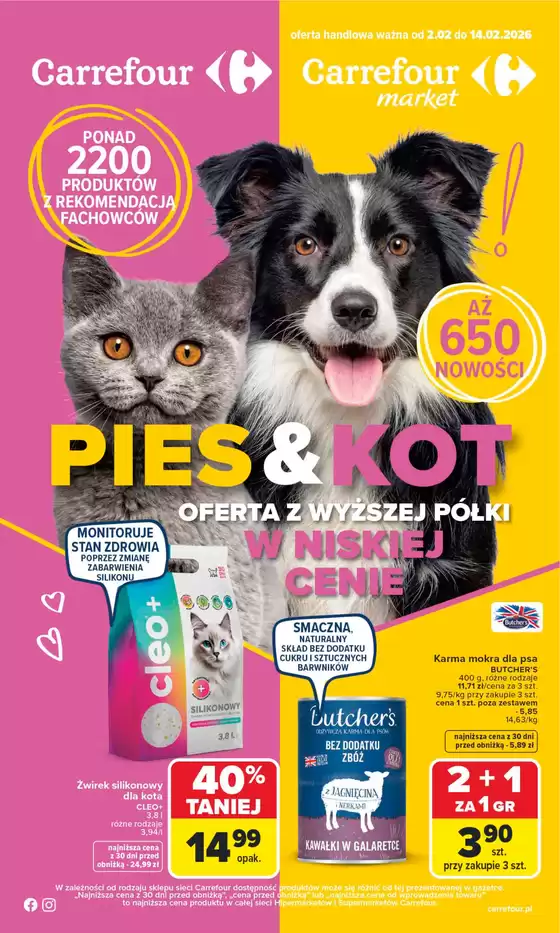 Katalog Carrefour w: Baćkowice | Gazetka Pies kot od poniedziałku | 2026-02-01T00:00:00.000Z - 2026-02-14T00:00:00.000Z