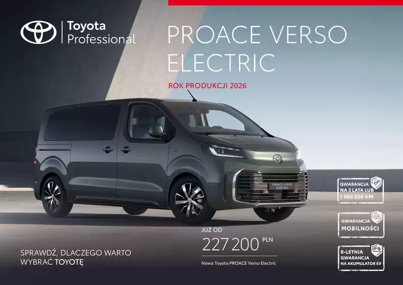 Katalog Toyota w: Skarszewy | Spec nowy proace verso ev py26 | 2026-02-01T00:00:00.000Z - 2026-02-28T00:00:00.000Z