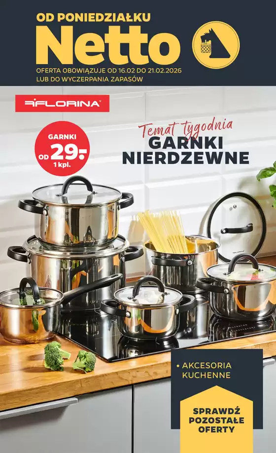 Katalog Netto w: Białystok | Temat tygodnia Garnki nierdzewne | 2026-02-17T00:00:00.000Z - 2026-02-21T00:00:00.000Z