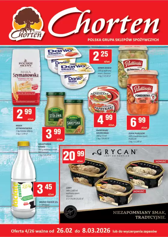 Katalog Chorten w: Czyżew | Świetna oferta dla wszystkich klientów | 2026-02-26T00:00:00.000Z - 2026-03-08T00:00:00.000Z