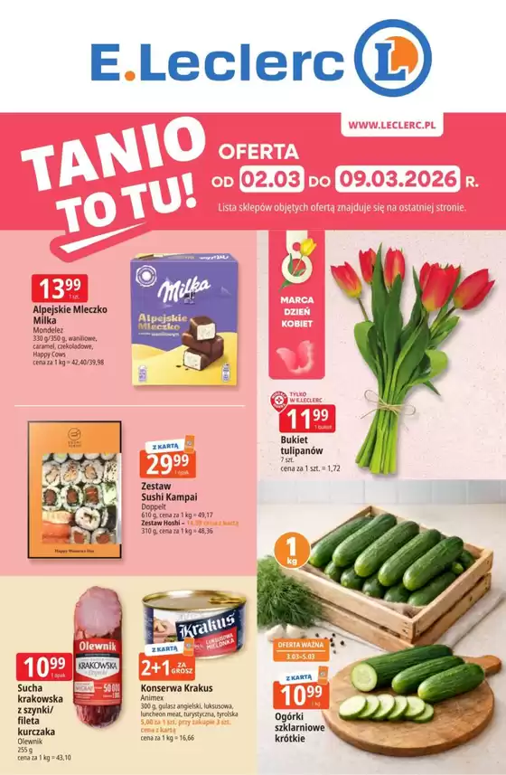 Katalog E.Leclerc w: Świnoujście | Najlepsze oferty i rabaty | 2026-03-02T00:00:00.000Z - 2026-03-09T00:00:00.000Z
