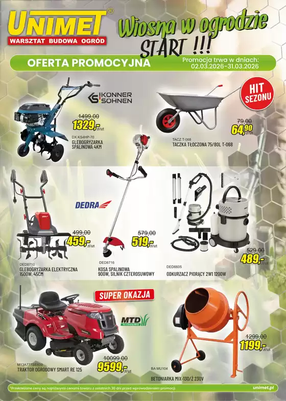 Katalog Unimet w: Bytom | Wiosna w ogrodzie start!!! | 2026-03-03T00:00:00.000Z - 2026-03-31T00:00:00.000Z
