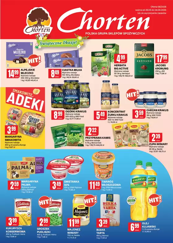 Katalog Chorten w: Józefów (Mazowieckie) | Aktualne oferty i promocje | 2026-03-26T00:00:00.000Z - 2026-04-04T00:00:00.000Z