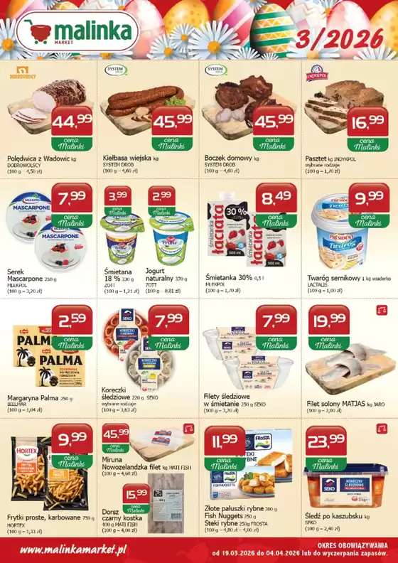 Katalog Malinka Market w: Piła | Oferta ważna od 19-03-2026 do 04-04-2026 | 2026-03-27T00:00:00.000Z - 2026-04-04T00:00:00.000Z