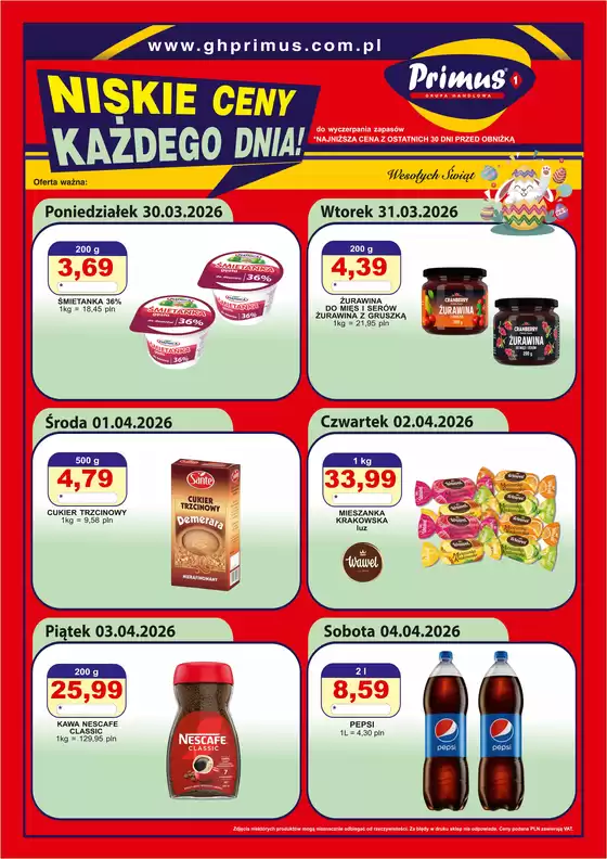 Katalog Primus w: Stara Błotnica | Świetna oferta dla łowców okazji | 2026-03-30T00:00:00.000Z - 2026-04-04T00:00:00.000Z