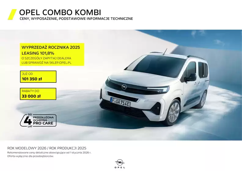 Katalog Opel w: Mikołów | Cennik klienta Opel ComboKombi N1 rp25 rm26 B0 030326 | 2026-03-31T00:00:00.000Z - 2026-04-14T00:00:00.000Z