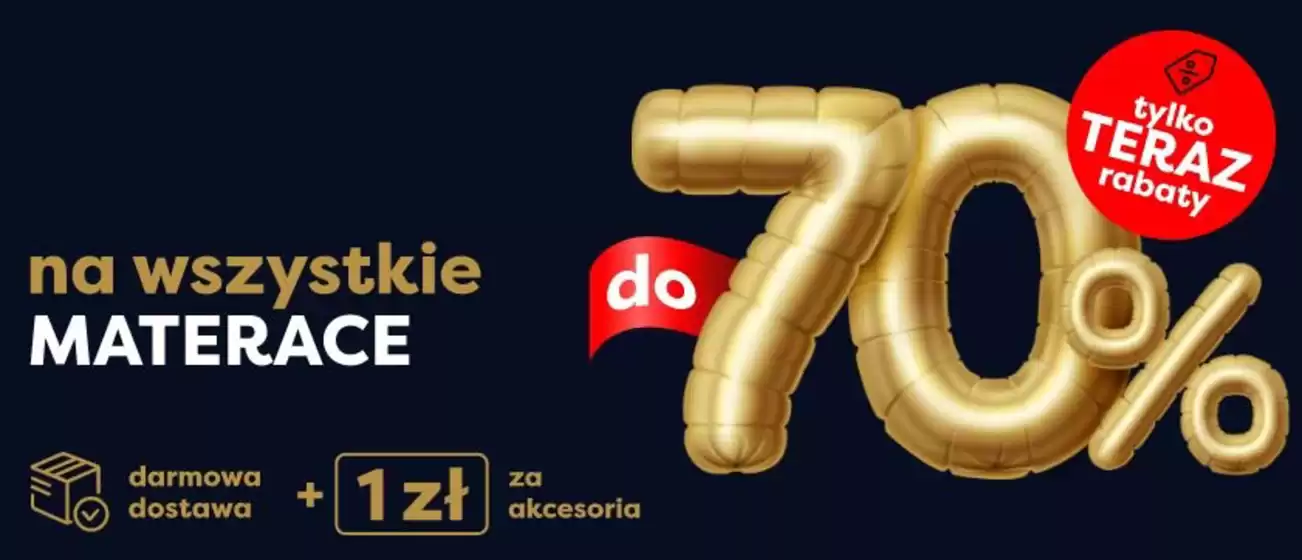 Katalog Materace dla Ciebie w: Wisła | Do - 70% | 2026-03-31T00:00:00.000Z - 2026-04-14T00:00:00.000Z