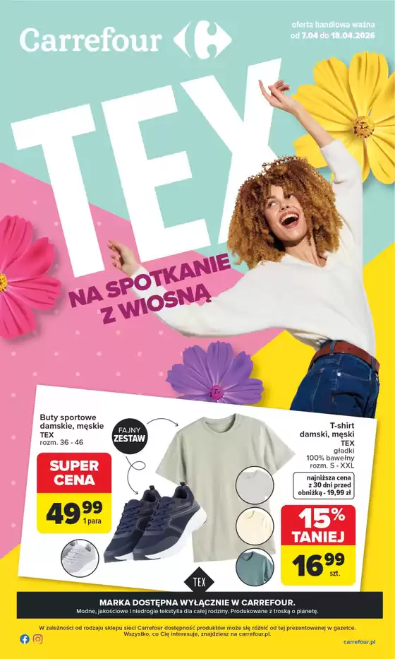 Katalog Carrefour | Gazetka TEX na spotkanie z wiosną | 2026-04-06T00:00:00.000Z - 2026-04-18T00:00:00.000Z