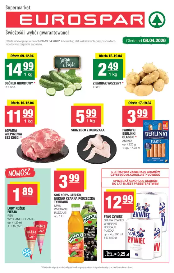 Katalog Spar w: Jedwabne | Świetna oferta dla wszystkich klientów | 2026-04-08T00:00:00.000Z - 2026-04-19T00:00:00.000Z