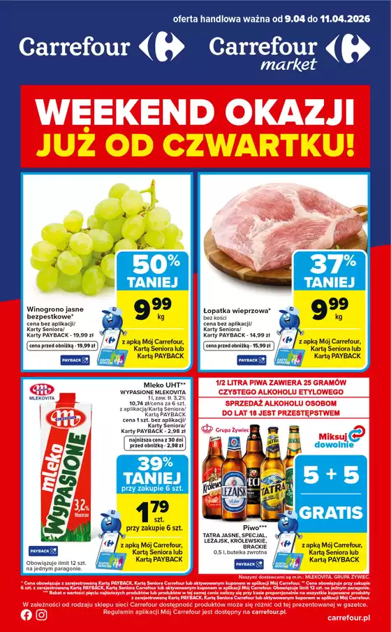 Katalog Carrefour w: Teresin | Gazetka Weekend okazji już od czwartku | 2026-04-08T00:00:00.000Z - 2026-04-11T00:00:00.000Z