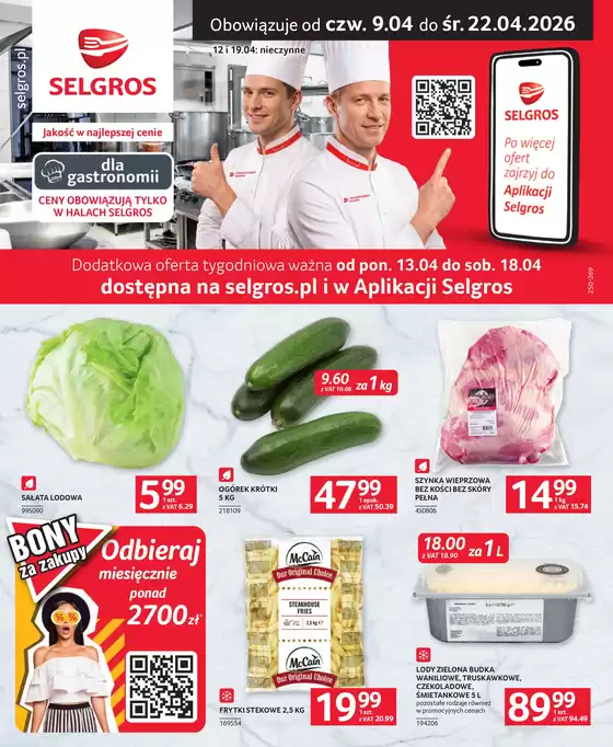Katalog Selgros w: Racibórz | Oferta dla gastronomii | 2026-04-09T00:00:00.000Z - 2026-04-22T00:00:00.000Z