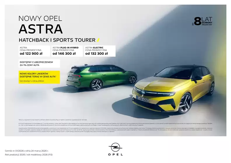 Katalog Opel | Cennik Nowa Astra rp26 F0 03 04 26 | 2026-04-09T00:00:00.000Z - 2026-04-23T00:00:00.000Z