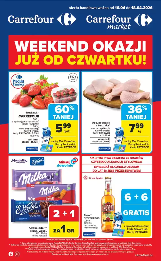 Katalog Carrefour | Gazetka Weekend okazji już od czwartku | 2026-04-15T00:00:00.000Z - 2026-04-18T00:00:00.000Z